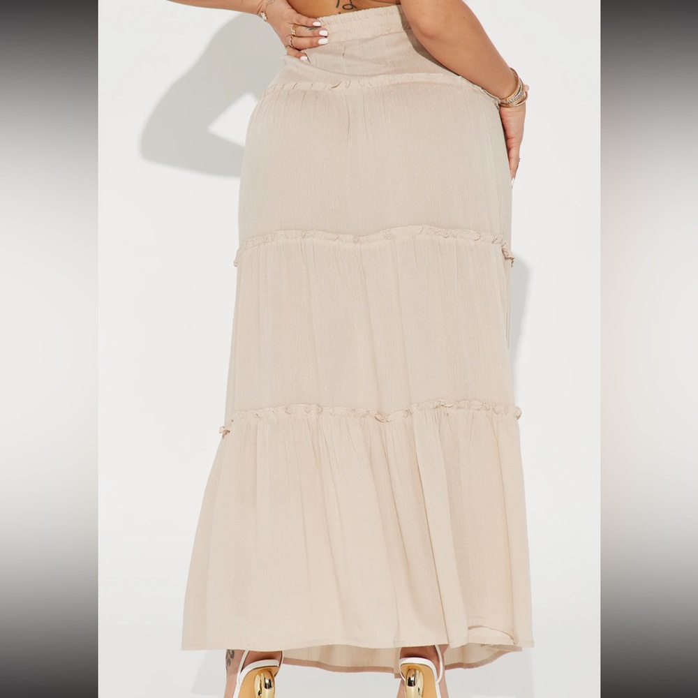 NWT Khaki linen Maxi skirt XL